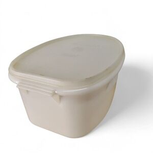 Vtg Tupperware 2 Pc Ham Roast Turkey Storage‎ Flavor Saver Keeper 487 488 White